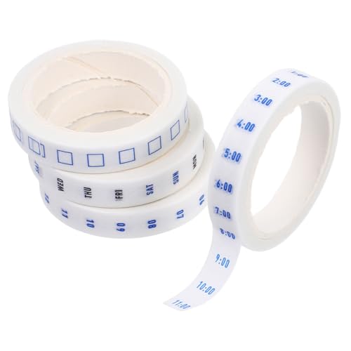 Gatuida 4 Rollen Washi Tape für Büro und Journalplanung Zeitmanagement Klebeband für Scrapbooking und Kreative Projekte Weiße Basis mit Rasterlinien Vielseitig und Langlebig von Gatuida