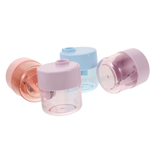 Gatuida 4 STÜCKE Manuelle Bleistiftspitzer Transparent Praktische Einzellochspitzer für Schule und Tragbar für Schüler und Junge Mädchen Schnelles und Einfaches Anspitzen Zufällige Farbe von Gatuida