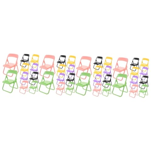 Gatuida 4 Sätze Auto Bausatz Telefonständer Fürs Bett Winzige Möbel Portable Chair Decor Micro-Landschaft Miniatur-Stuhl-Requisite Miniatur-stuhlmodell 10 Stück * 4 von Gatuida