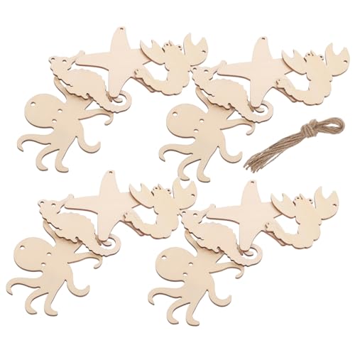 Gatuida 4 Sätze DIY Holzscheiben Set Meeres Tierchen Holzschnitt für Kreative Bastelprojekte zum Bemalen und Dekorieren Unvollendete Holzfiguren mit Schnur für Party und Wohnaccessoires Gatuida 4 Sätze DIY Holzscheiben Set Meeres Tierchen Holzschnitt für Kreative Bastelprojekte zum Bemalen und Dekorieren Unvollendete Holzfiguren mit Schnur für Party und Wohnaccessoires von Gatuida