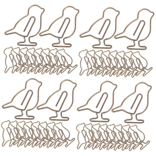 Gatuida 4 Sätze Kreative Büroklammern Metall Papierclips Form Von Vögeln Einzigartige Lesezeichen Für Bürobedarf Büroklammern Für Notizen Und Dokumente 20 Stück * 4 von Gatuida
