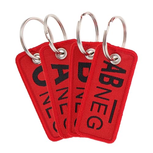 Gatuida 4stücke Blutgruppen Schlüsselanhänger Stilvolle Und Witzige Schlüsselringe Mit o Etiketten Für Taschen Und Rucksäcke Langlebig Partygeschenke Dunkelrot von Gatuida
