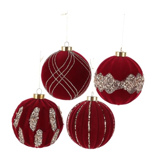 Gatuida 4 Stück Flockierte Weihnachtsbaumkugeln Glitzernde Hängedekorationen für Weihnachtsbaum Schützende und Langlebige Ornamente für Partys und DIY Bastelarbeiten Gatuida 4 Stück Flockierte Weihnachtsbaumkugeln Glitzernde Hängedekorationen für Weihnachtsbaum Schützende und Langlebige Ornamente für Partys und DIY Bastelarbeiten von Gatuida