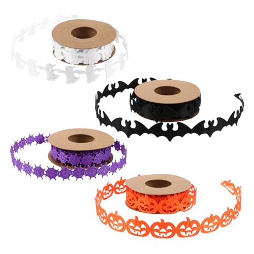 Gatuida 4 Stück Halloween Deko-bänder Set Ghost Bat Pumpkin Spiderweb Ripsband für DIY Bastelbedarf Geschenkverpackungen Partydeko und Kranzgestaltung Gatuida 4 Stück Halloween Deko-bänder Set Ghost Bat Pumpkin Spiderweb Ripsband für DIY Bastelbedarf Geschenkverpackungen Partydeko und Kranzgestaltung von Gatuida