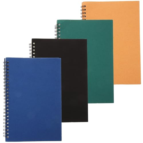 Gatuida 4 Stück Notizbuch Kraftpapier Spiralblock Blätter Tagebuch Notizheft für Büro Schule Terminplanung und Tagesorganisation mit Losem und Schützendem Einband von Gatuida