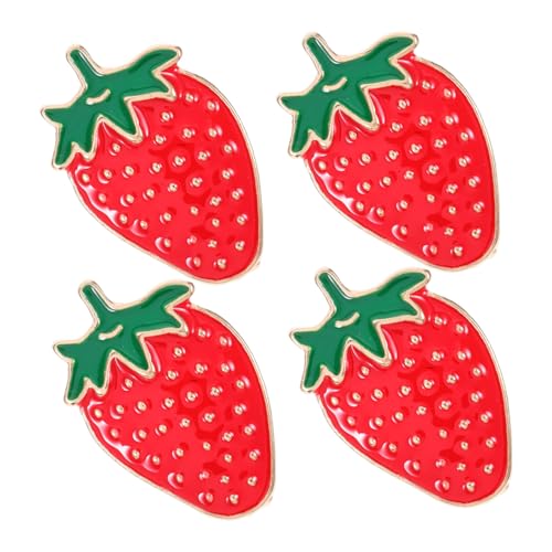Gatuida 4 Stück Obstbrosche Wäschenadeln Erdbeeren Erdbeer Taschenanhänger Für Handtaschen Broschennadel Für Frauen Süße Rucksacknadeln Süße Brosche Broschen Broschennadeln von Gatuida