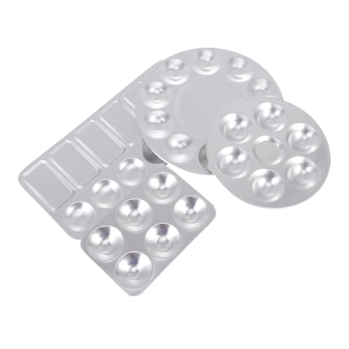 Gatuida 4 Stück Teiliges Aluminium Farbmischset Leichtes Waschbares Malpalette Set mit Rundem und Rechteckigem Farbtablett Pigmentresistente Mischpaletten für Aquarell Öl und Acrylfarben Gatuida 4 Stück Teiliges Aluminium Farbmischset Leichtes Waschbares Malpalette Set mit Rundem und Rechteckigem Farbtablett Pigmentresistente Mischpaletten für Aquarell Öl und Acrylfarben von Gatuida