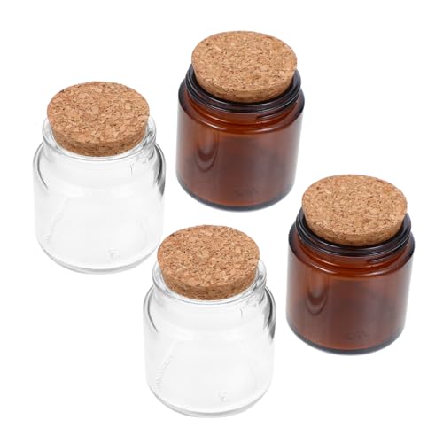 Gatuida 4 Stück Teiliges Duftkerzen Glasbehälter mit Holzdeckel Wiederverwendbare Transparente Duftkerzenbecher aus Robustem Vielseitig für Kerzenherstellung und Aufbewahrung Geeignet von Gatuida