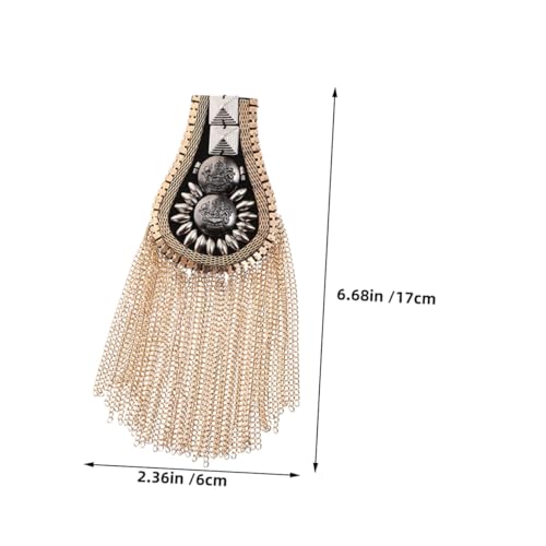 Gatuida 4 Stück Teiliges Goldene Schulterquasten Punk Epauletten mit Nieten Dekorative Schulterfransen für Blazer Damen Einfache Anbringung Kostüm und Party Accessoires Gatuida 4 Stück Teiliges Goldene Schulterquasten Punk Epauletten mit Nieten Dekorative Schulterfransen für Blazer Damen Einfache Anbringung Kostüm und Party Accessoires von Gatuida