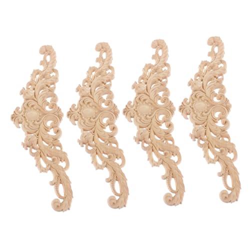 Gatuida 4 Stück Teiliges Holzornament aus Unbemaltem Rubberwood mit Geschnitztem Retro Design Möbel Eckverzierung Handgeschnitzte Applikationen für Tür und Möbeldekoration Gatuida 4 Stück Teiliges Holzornament aus Unbemaltem Rubberwood mit Geschnitztem Retro Design Möbel Eckverzierung Handgeschnitzte Applikationen für Tür und Möbeldekoration von Gatuida