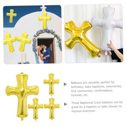 Gatuida 4 Stück Teiliges Kreuz Folienballon in Gold Shower und Taufe Party Deko Aluminiumfolie Luftballons für Wand Fenster Gartendekoration Festliche Kinderfeier Accessoires Gatuida 4 Stück Teiliges Kreuz Folienballon in Gold Shower und Taufe Party Deko Aluminiumfolie Luftballons für Wand Fenster Gartendekoration Festliche Kinderfeier Accessoires von Gatuida