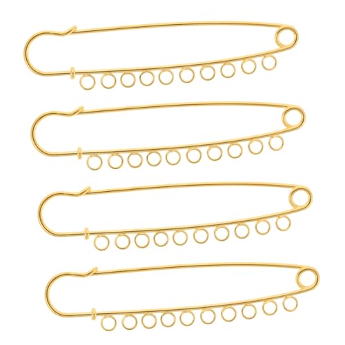 Gatuida 4 Stück Teiliges Metall broschennadel Löchern Stabile Sicherheitsnadeln für DIY Schmuck Robuste Kleiderfixierung Vielseitig zum Basteln von Anstecknadeln und Broschen von Gatuida