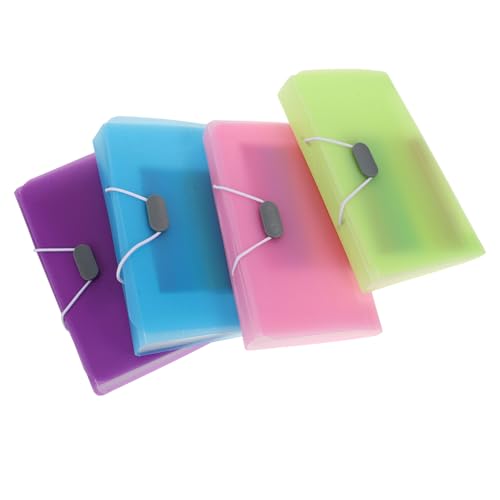 Gatuida 4 Stück Teiliges Mini fächermappe Tragbarer Dateiordner aus Robustem Kompakter Organizer für Quittungen und Belege Bunte Aufbewahrungstasche für Büro Schule Reise von Gatuida