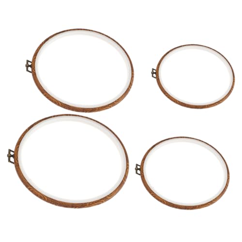 Gatuida 4 Stück Teiliges Stickrahmen Robustem Runde Stickringe Vielseitig für Kreuzstich Quilten DIY Handarbeit Glatte Oberfläche Langlebig und Hautfreundlich von Gatuida