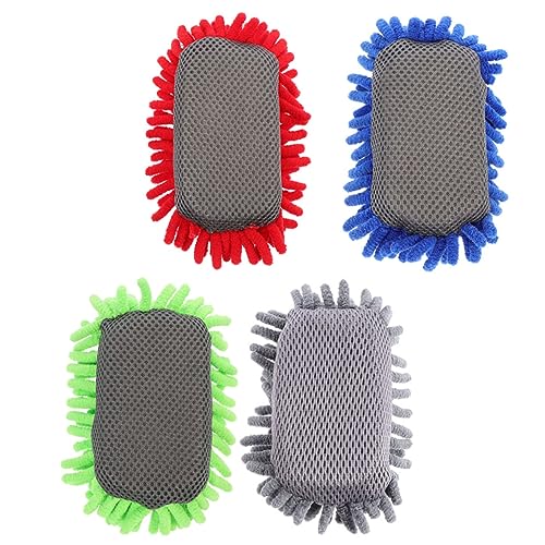 Gatuida 4 Stück Teiliges Wiederverwendbare Chenille Tafelschwämme für Whiteboard und Kreidetafel Leichte Tragbare Dry Eraser Schwämme in Rot Blau Grün Schonend und Langlebig für von Gatuida