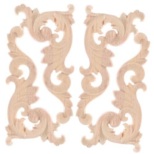 Gatuida 4 Stück Vintage Holzapplikationen Teiliges Geschnitzte DIY Möbel Dekoration Naturbelassene Holzornamente für Schranktüren Fenster Betten Vielseitig Bemalbar und Einfach Gatuida 4 Stück Vintage Holzapplikationen Teiliges Geschnitzte DIY Möbel Dekoration Naturbelassene Holzornamente für Schranktüren Fenster Betten Vielseitig Bemalbar und Einfach von Gatuida