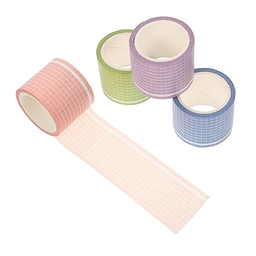Gatuida 4 Stück Washi Tapes Karomuster Dekorative Klebebänder für DIY Projekte Scrapbooking Handarbeiten und Journaling Leicht Vielseitig und Kreativ Einsetzbar Zufällige Zufällige Farbe von Gatuida