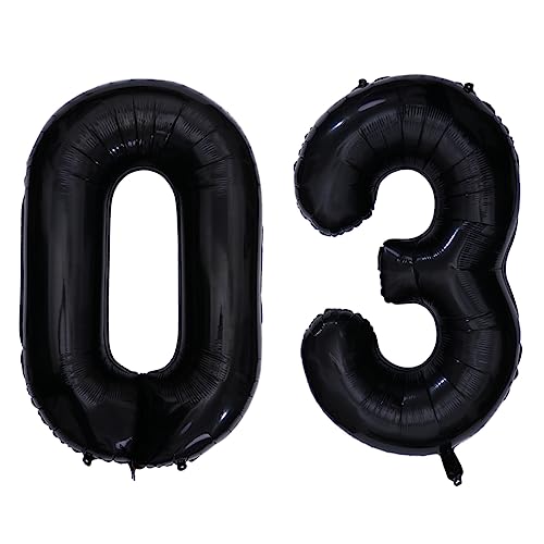 Gatuida 40 30 Partyballons Geburtstag Schüttgut Nummernballons Schwarz Hochzeitsdekor Dekorationen Luftballons Zahlenballons Folienballons Jubiläumsballons von Gatuida