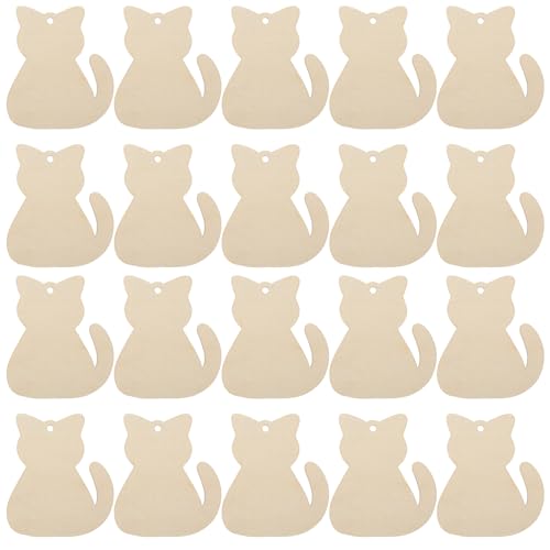 Gatuida 40 Stück Holz Katzen Ausschnitte Unbemalte Diy Holzscheiben Kreative Bastelprojekte für Sicher und Glatt für Dekoration und von Gatuida
