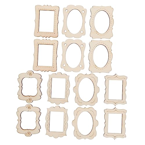 Gatuida 40 Stück Holzfotosrahmenzubehör klein hängend unvollendet Wohnkultur dekoration weihnachten dekoring weihnachten hohler Bilderrahmen bastelmaterial selber machen hölzern Brown von Gatuida