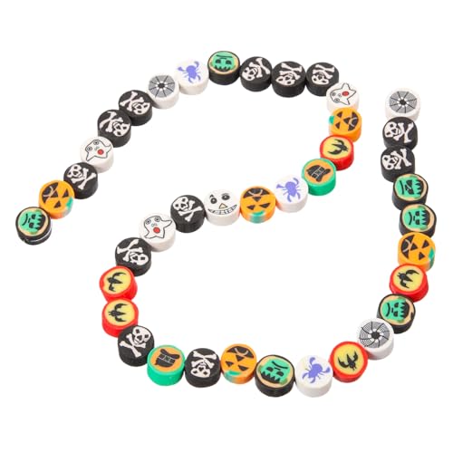 Gatuida 40 Stück Kürbis Skull Perlen für Diy Armbänder Einzigartige Polymer Clay Schmuckperlen für Kreative Schmuckherstellung Langlebig und Farbecht für Halloween Dekorationen und von Gatuida