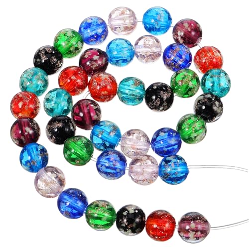 Gatuida 40 Stück Leuchtende Glasperlen für Schmuckherstellung Perlen in Verschiedenen Farben für Armbänder und Bastelarbeiten für Projekte und Diy Anwendungen von Gatuida