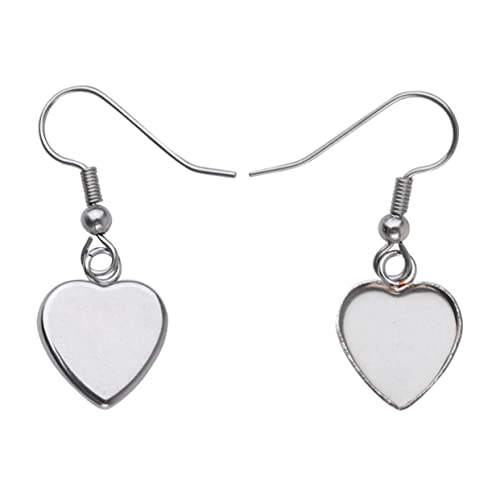Gatuida 40 Stück Ohrhakenohrhalter Silber Ohrring -Anhänger Reiz Herstellung Schmuck mit Herzanhänger heart earrings valtinstaggeschenke DIY Party Ohrring Schmuckanhänger-Kit Silver von Gatuida