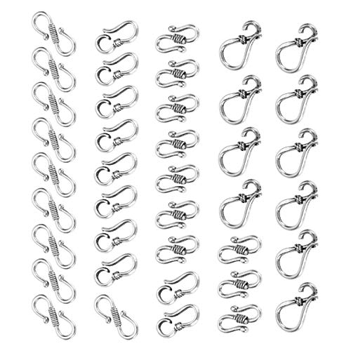 Gatuida 40 Stück S Haken Verschlüsse Tibetischer Legierung Schmuckverbindungsclips für Armband und Halskette für DIY Schmuckherstellung von Gatuida
