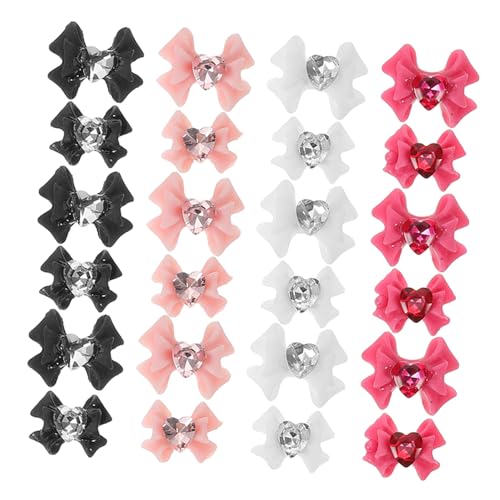 Gatuida 40 Stück Schleifen Nagelkunst Zubehör Strasssteine ​​Für Nägel Süße Rosa Schleifen Für Nägel Nagelschleife Rosa Schleifen Charms Nageldekoration Schleifen Strass von Gatuida