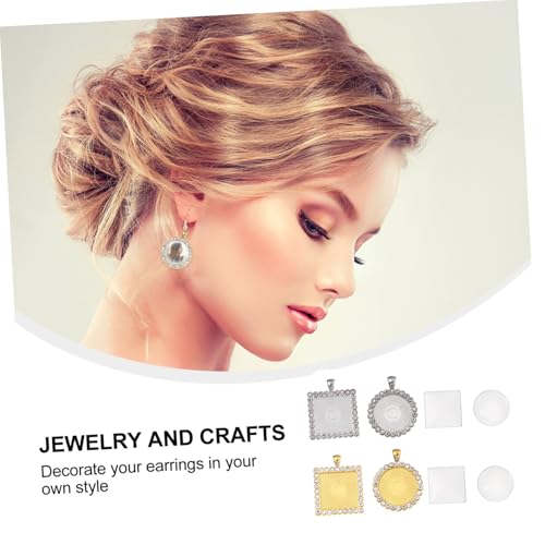 Gatuida 40 Stück Teiliges Earring Bezel Tray aus Rostfreiem Legierungs Runde und Quadratische Ohrstecker Fassungen für DIY Schmuckherstellung Inklusive Glas Cabochons für Personalisierte von Gatuida