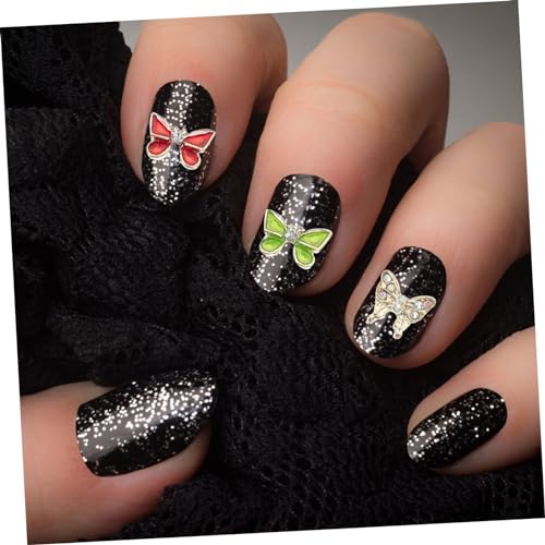 Gatuida 40 Stück Teiliges Schmetterling Nail Charms Kleine Nageldekorationen mit Glitzersteinen Nail Art Schmuck für Maniküre Zubehör für Damen Geeignet für Partys und Alltag von Gatuida