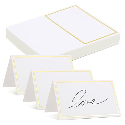 Gatuida 40 Stück Tischkarten Platzkarten Blanko mit Goldfolienrand Hochwertige Papierkarten für Tischdekoration Hochzeit Geburtstag Party Beschreibbare Namenskarten für Tischordnung und Gatuida 40 Stück Tischkarten Platzkarten Blanko mit Goldfolienrand Hochwertige Papierkarten für Tischdekoration Hochzeit Geburtstag Party Beschreibbare Namenskarten für Tischordnung und von Gatuida