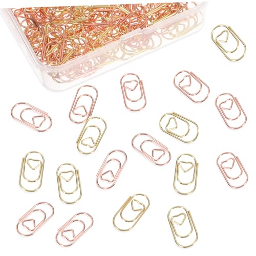 Gatuida 400 Stück Mini Herz Büroklammern aus Metall Gold und Roségold Dekorative Dokumentenclips Kleine Lesezeichen Geeignet für Karten Notizen Tickets Büro Schulbedarf Gatuida 400 Stück Mini Herz Büroklammern aus Metall Gold und Roségold Dekorative Dokumentenclips Kleine Lesezeichen Geeignet für Karten Notizen Tickets Büro Schulbedarf von Gatuida