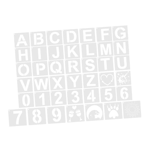 Gatuida 42 Stück Teiliges Schablonen für Wiederverwendbaren Buchstaben und Zahlenvorlagen Leichte Sichere Malvorlagen für DIY Kunsthandwerk Poster Kartengestaltung und Schulprojekte von Gatuida