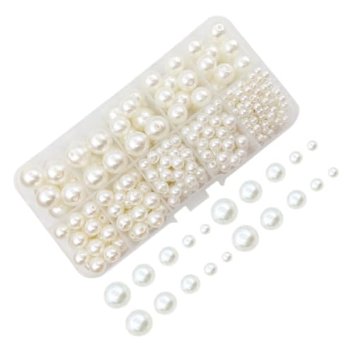 Gatuida 440 Stück Teiliges Perlenset für Schmuckherstellung Kleine Weiße Abs Perlen mit Glatter Oberfläche Geeignet für Halsketten Armbänder Ohrringe DIY Leicht und Zart für Gatuida 440 Stück Teiliges Perlenset für Schmuckherstellung Kleine Weiße Abs Perlen mit Glatter Oberfläche Geeignet für Halsketten Armbänder Ohrringe DIY Leicht und Zart für von Gatuida