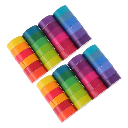 Gatuida 48 Rollen Bunte Washi Tape Rainbow DIY Klebeband für Scrapbooking Handbuch Dekoration und Kreative Bastelarbeiten Leicht Ablösbar und Einfach zu Verwenden von Gatuida