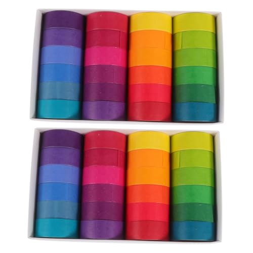 Gatuida 48 Rollen Bunte Washi Tapes DIY Klebeband Regenbogenfarben für Scrapbooking Journaling Bastelprojekte und Hochwertigem Papier von Gatuida