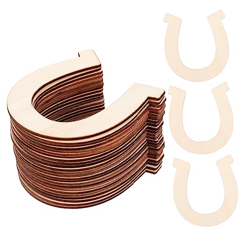 Gatuida 48 Stück DIY Holz anhänger Partydekorationen mit Pferden Scheiben Pferdeausschnitt Decoupage-Papier hochzeitsdeko -Wanddekoration Hufeisenparty Dekoration Handwerksbedarf von Gatuida