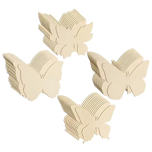 Gatuida 48 Stück Teiliges DIY Holzanhänger Schmetterlinge aus Unlackiertem Holz Blanke Holzplatten für Kreative Bastelprojekte Bemalbare Holzornamente Praktische Holzschmetterlinge zum von Gatuida