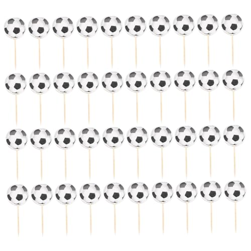 Gatuida 48 Stück Teiliges Fußball Cake Topper Kleine Party Dessert Insert Topper Cupcake Dekoration für Geburtstag Fußball Motto Praktische Tortenstecker für Kuchen und Desserts von Gatuida