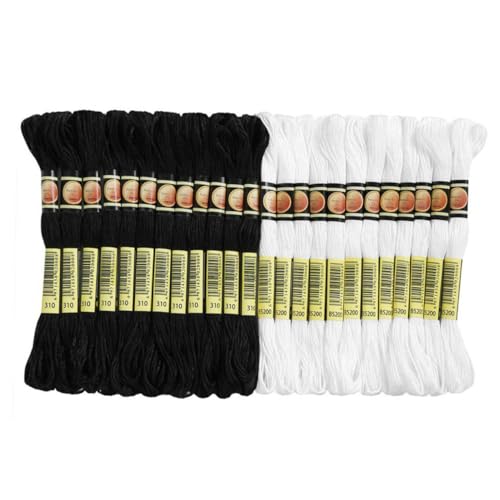 Gatuida 48 Stück Teiliges Stickgarn in Weiß und Schwarz Handstickfaden für Kreuzstich DIY Basteln Festes Glattes Garn ohne Fädenverlust Vielseitig für Armbänder und Dekorationen Gatuida 48 Stück Teiliges Stickgarn in Weiß und Schwarz Handstickfaden für Kreuzstich DIY Basteln Festes Glattes Garn ohne Fädenverlust Vielseitig für Armbänder und Dekorationen von Gatuida