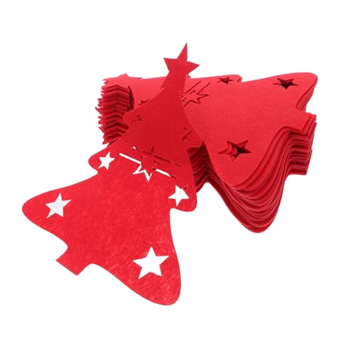 Gatuida 48 Stück Teiliges Weihnachtsbesteckhalter aus Filz Stabile Bestecktaschen mit Weihnachtsbaum Design Praktische Utensilienhalter für Partygeschirr für Festliche Tischdekoration und von Gatuida