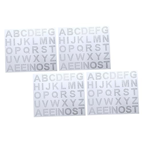 Gatuida 4Blätter Glitzer Buchstabenaufkleber Multifunktionale Strassbuchstaben für DIY Dekoration Geeignet für Kleidung Taschen und Bastelprojekte von Gatuida
