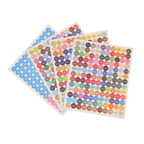 Gatuida 4Sätze Farbige Zahlenaufkleber für Diamantmalerei und Cross Stitch Selbstklebende Etiketten zur Einfachen Klassifizierung von Aufbewahrungsboxen und Materialien von Gatuida