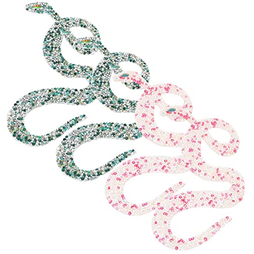 Gatuida 4Stücke Glitzer Schlangengeformte Strass Patches für Kleidung DIY Dekoration für Taschen Schuhe und Hüte Wasserabweisend Vielseitig Einsetzbar Einfach Anzubringen von Gatuida