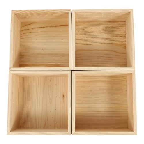 Gatuida 4Stücke Kleine Hölzerne Aufbewahrungsboxen DIY Organizer Hochwertigem Holz für und Dekoration Langlebig und Sicher für Gebrauch von Gatuida