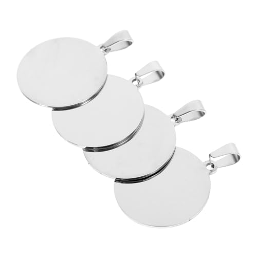 Gatuida 4pcs Metall Stempelblanks Runde Stempel Tags Hund Name Tag Charme Anhänger Edelstahl Name Tagschild Für Gravur 2,5 Cm von Gatuida