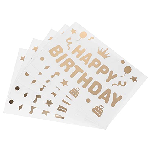 Gatuida Happy Birthday Aufkleber: 5 Stück Geburtstag Ballon Aufkleber Herzlichen Glückwunsch zum Geburtstag Party Brief Paster für Wand Ballon von Gatuida