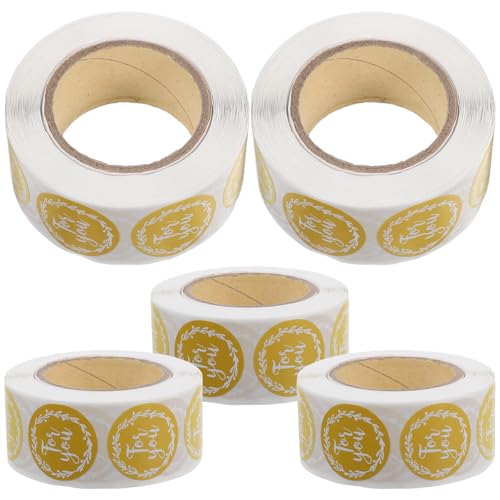 Gatuida 5 Rollen Dankessiegel – runde, 2,5 cm große selbstklebende Siegeletiketten für Geschäftsbedarf, Verpackungsumschläge, Geschenkverpackungen Gatuida 5 Rollen Dankessiegel – runde, 2,5 cm große selbstklebende Siegeletiketten für Geschäftsbedarf, Verpackungsumschläge, Geschenkverpackungen von Gatuida