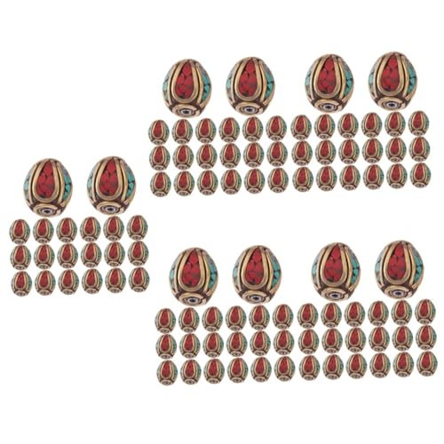 Gatuida 5 Sätze Handgemachte Buddha Perlen Messing Mit Türkis Spacer Perlen Für Diy Schmuckherstellung Für Armbänder Und Bastelprojekte 20 Stück * 5 von Gatuida